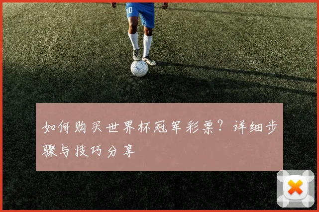 如何购买世界杯冠军彩票？详细步骤与技巧分享